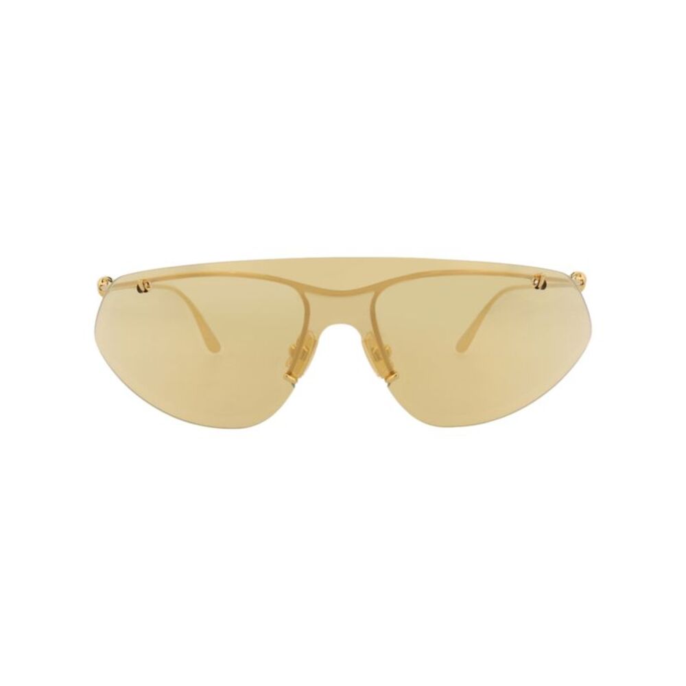 Bottega Veneta Shield-Frame Metal Sunglasses Gold Unisex-Adult
